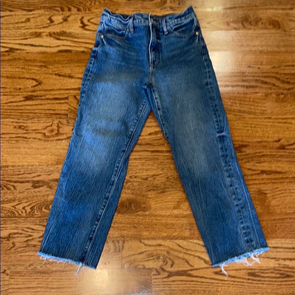 Express Dark Blue Hi Rise Straight Leg Women's Jeans